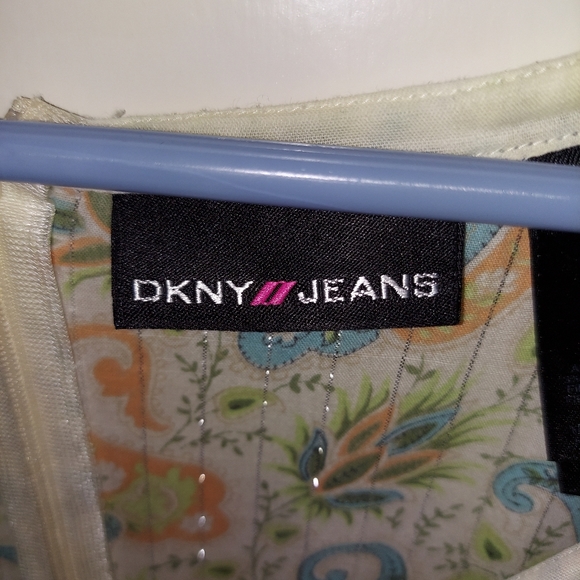 DKNY ~ Y2K Pastel Paisley Metallic Thread Blouse – Size 9 - Picture 2 of 11